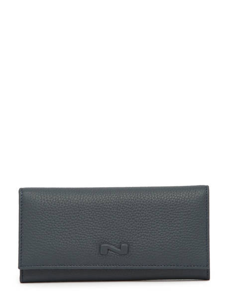 Portefeuille N City Continental Cuir Nathan baume Bleu original n 185N