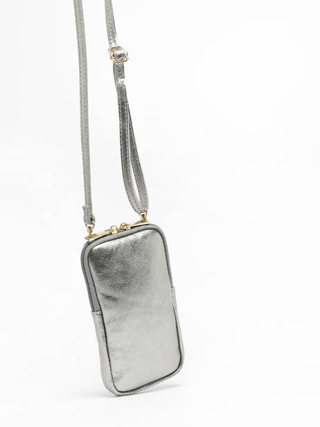 Leather Nine Phone Bag Milano Silver nine NI21104N other view 1