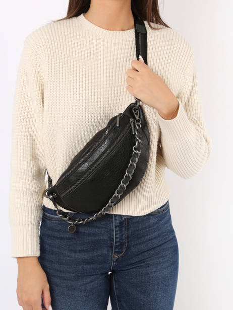 Belt Bag Vintage Leather Mila louise Black vintage 23689EX other view 1