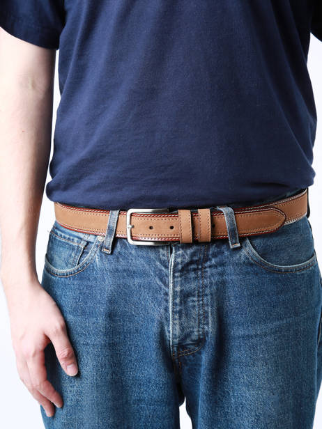 Men's Belt Jean Petit prix cuir Brown belt 3709-35 other view 1