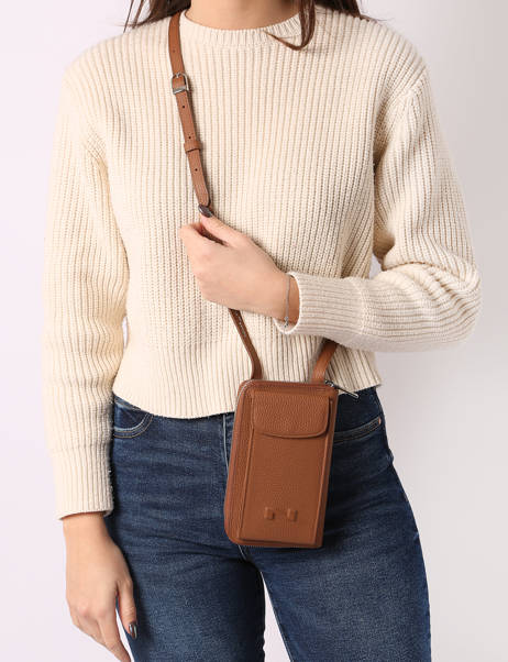 Leather Pocket Phone Pouch Nathan baume Brown n city 3 other view 1