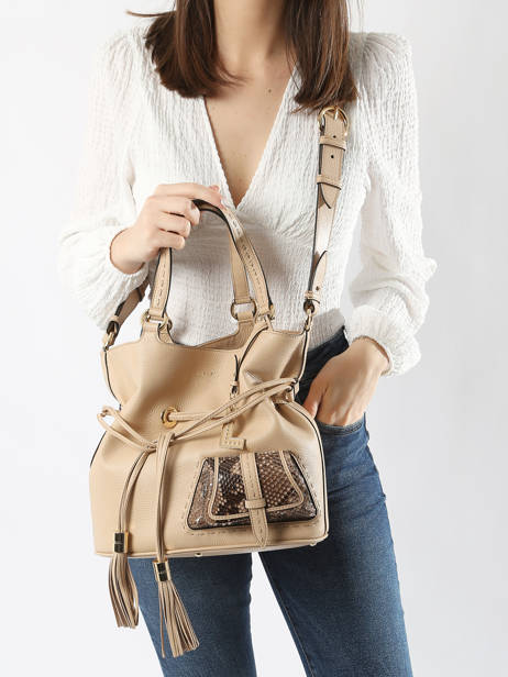 Medium Leather Bucket Bag Premier Flirt Python Lancel Beige premier flirt A10529 other view 1