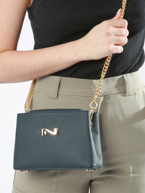 Leather Poppy Crossbody Bag Nathan baume Blue eden 2 other view 1