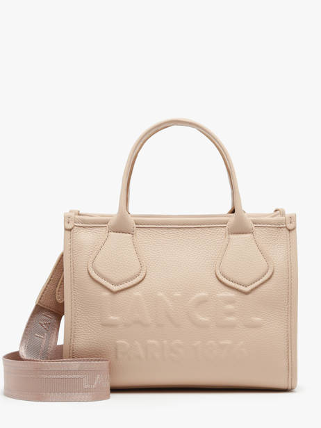 Small Leather Jour Tote Bag Lancel Beige jour A12995