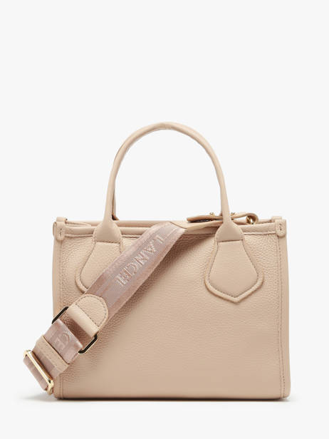 Small Leather Jour Tote Bag Lancel Beige jour A12995 other view 4