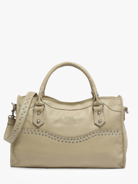 Handbag Leather Basilic pepper Beige glam BGLA22