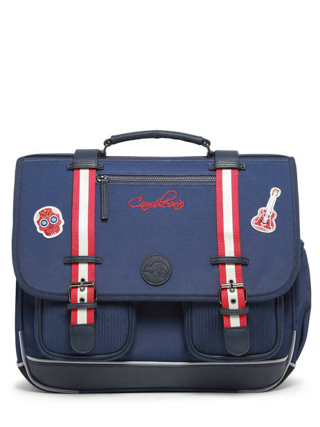 3-compartment Satchel Cameleon Blue vintage family boulanger CA41 other view 6