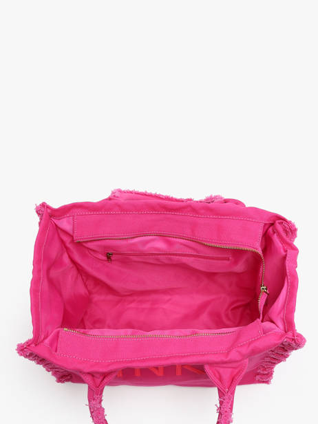 Sac Porté épaule Logo Shopper Coton Pinko Rose logo shopper A1WQ vue secondaire 3