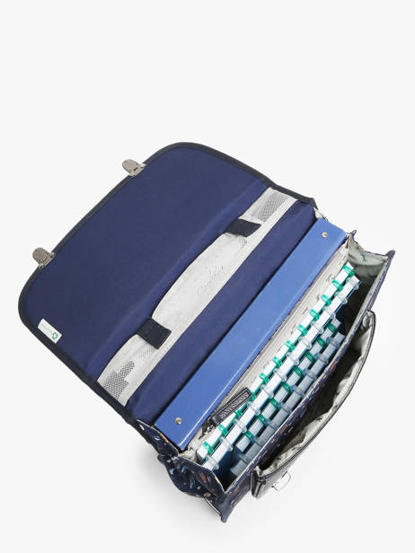 Satchel For Kids 2 Compartments Cameleon Blue retro CA35 other view 3