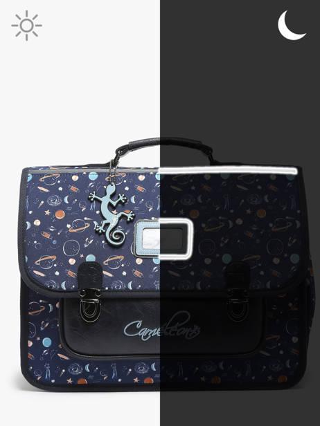 Satchel For Kids 2 Compartments Cameleon Blue retro CA35 other view 6