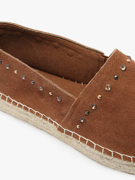 Espadrilles In Leather Colors of california Brown women HCESPA10 other view 1