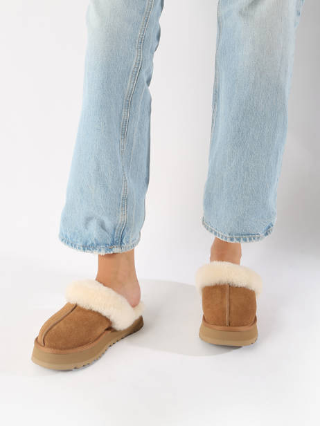 Platform Slippers Disquette In Leather Ugg Beige women 1122550 other view 1