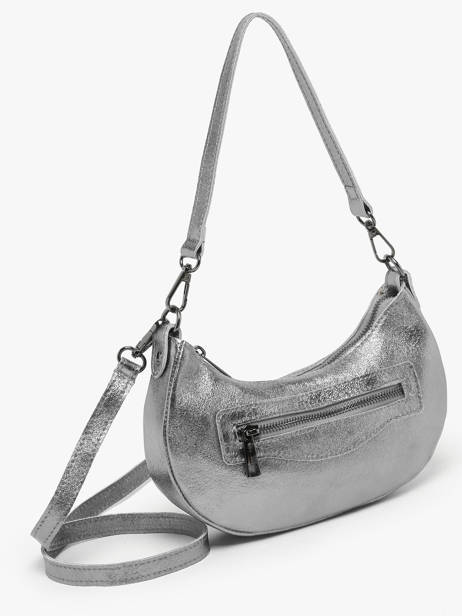 Shoulder Bag Nine Leather Milano Silver nine NI24061 other view 2