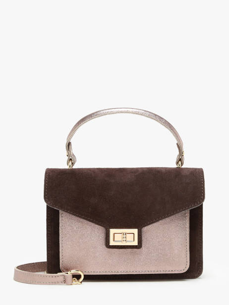 Leather Velvet Crossbody Bag Milano Brown velvet VE21061G