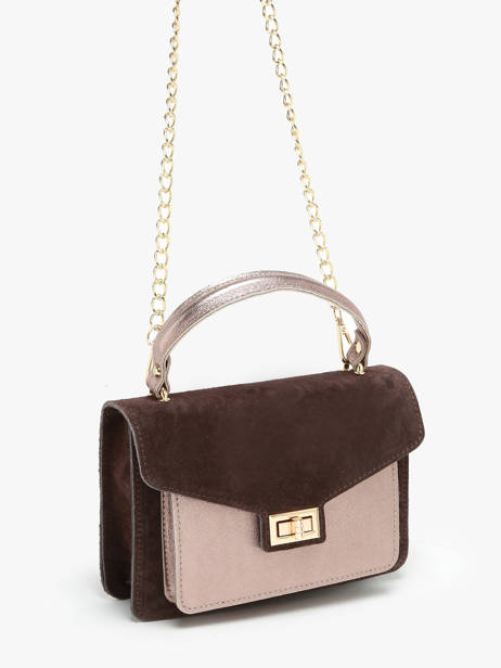 Leather Velvet Crossbody Bag Milano Brown velvet VE21061G other view 2