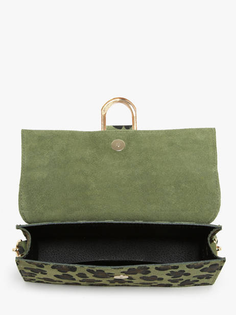 Shoulder Bag Velvet Leopardo Leather Milano Green velvet leopardo VL24066 other view 3