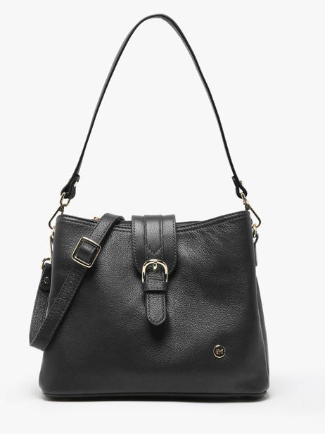 Shoulder Bag Luna Leather Hexagona Black luna 6820081