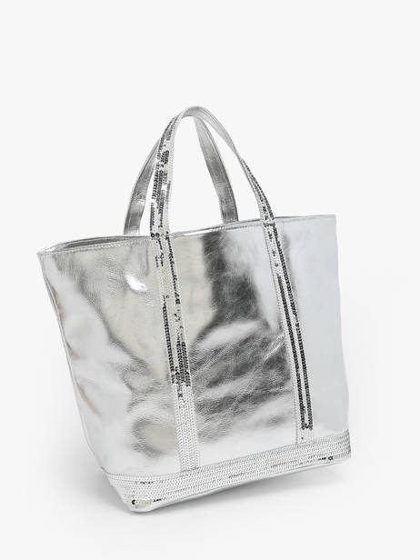 Shopping Bag Cabas Raphia Leather Vanessa bruno Silver cabas raphia 30V40413 other view 2