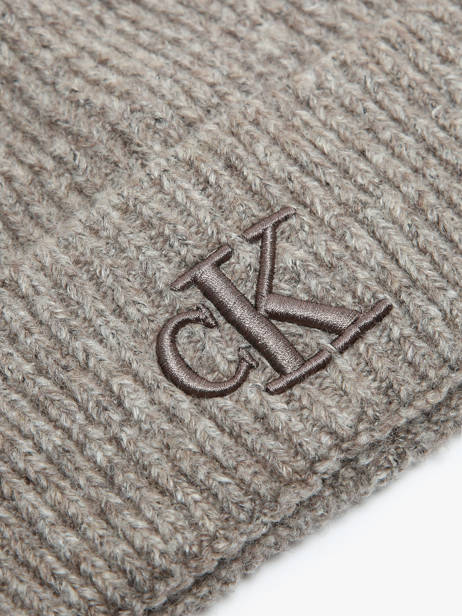 Beanie Calvin klein jeans Brown thick embroidery K612321 other view 1