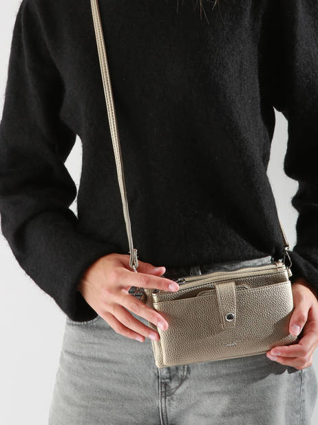 Crossbody Bag With Card Holder Grained Miniprix Gray grained H6020 other view 1