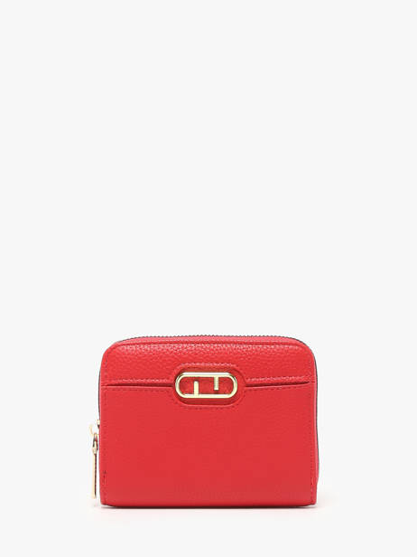 Coin Purse With Card Holder Miniprix Red grained 78SM2645