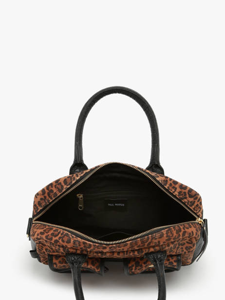 Sac Bandoulière Leopard Cuir Paul marius Noir leopard DANDSLEO vue secondaire 2