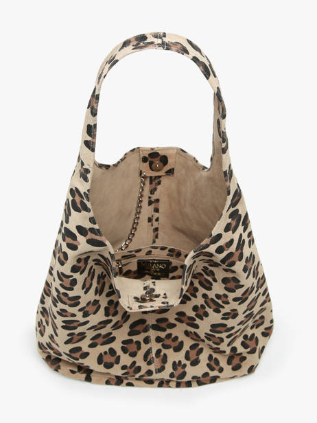 Shoulder Bag Velvet Leopardo Leather Milano Beige velvet leopardo VL24062 other view 3