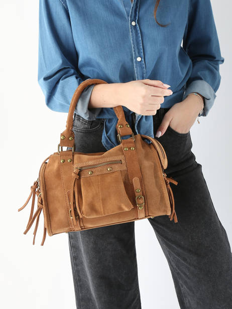 Shoulder Bag Velvet Milano Brown velvet VE24094 other view 1