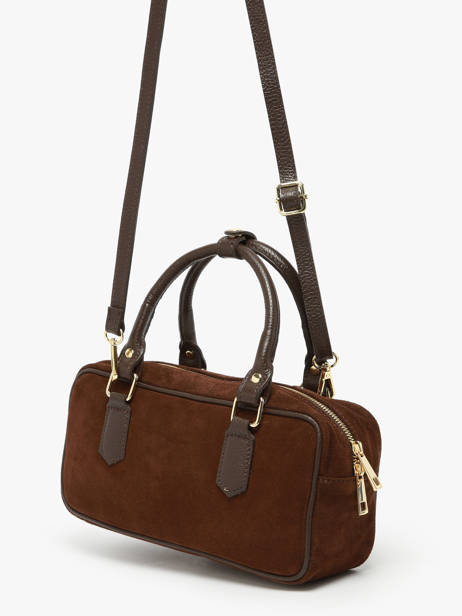 Satchel Velvet Caviar Leather Milano Brown velvet caviar VC24112 other view 2