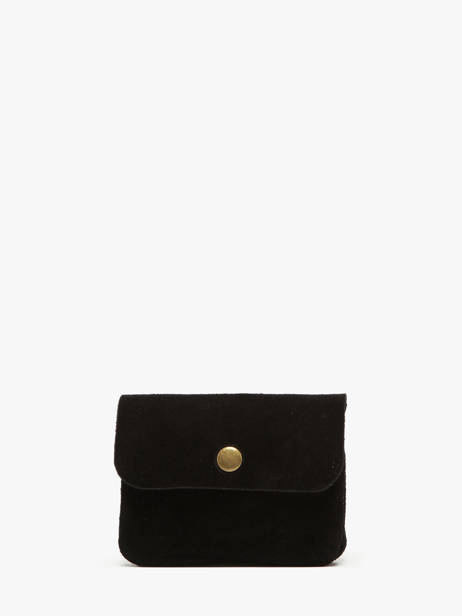 Coin Purse Leather Milano Black velvet VE23091