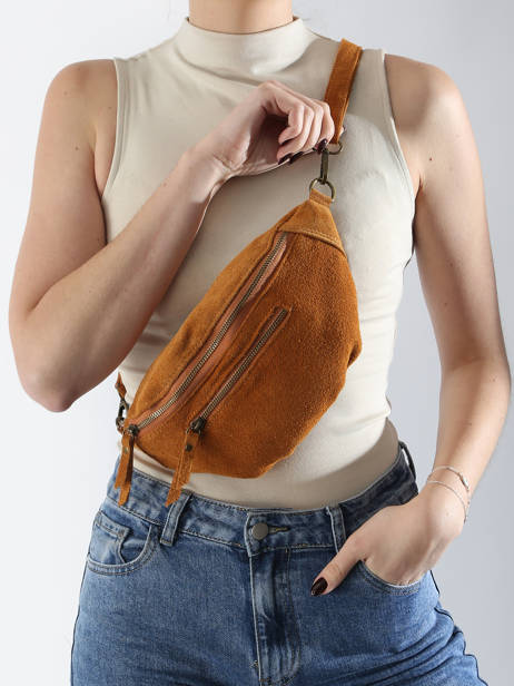Sac Banane Milano Marron velvet VE24119 vue secondaire 1
