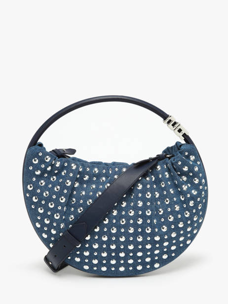 Sac Domino Médium En Denim Et Studs Sonia rykiel Bleu domino SA17CO66 vue secondaire 4