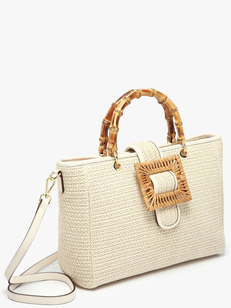 Celine Top Handle Bag With Bamboo Handle Laurent david White ld bags 955 other view 2