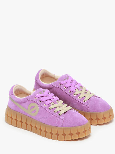 Sneakers In Leather No name Violet women PLVS0440 other view 1