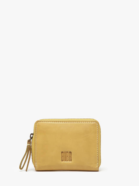 Coin Purse Leather Biba Yellow heritage BT12