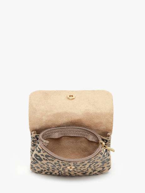 Coin Purse Leather Milano Beige velvet leopardo VL23092 other view 1