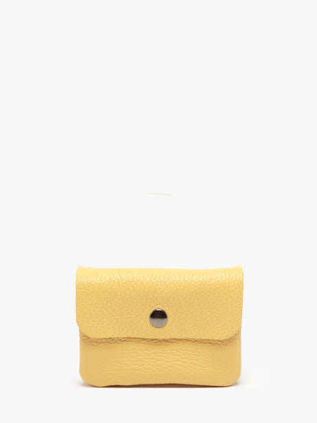 Coin Purse Leather Milano Yellow caviar CA23092