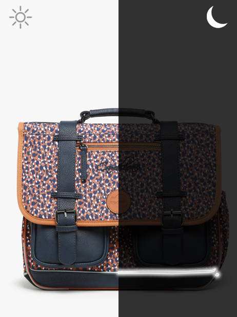 Wheeled Schoolbag 2 Compartments Cameleon Brown vintage fantasy PBVGCA38 other view 7