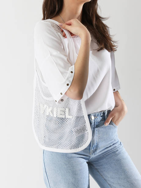 Rhinestone Rykiel Mesh Bag Sonia rykiel White strass AC34MA47 other view 1