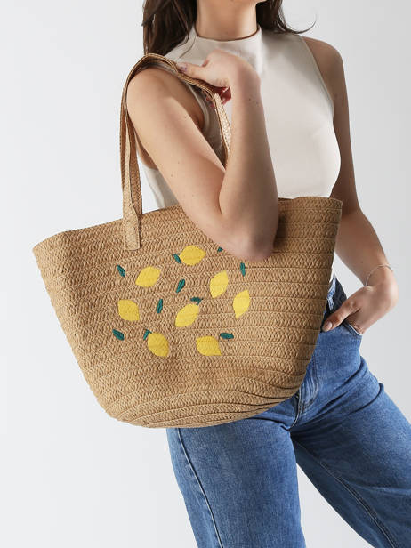 Sac Porté épaule Luisa Raphia Pieces Beige luisa 17155923 vue secondaire 1
