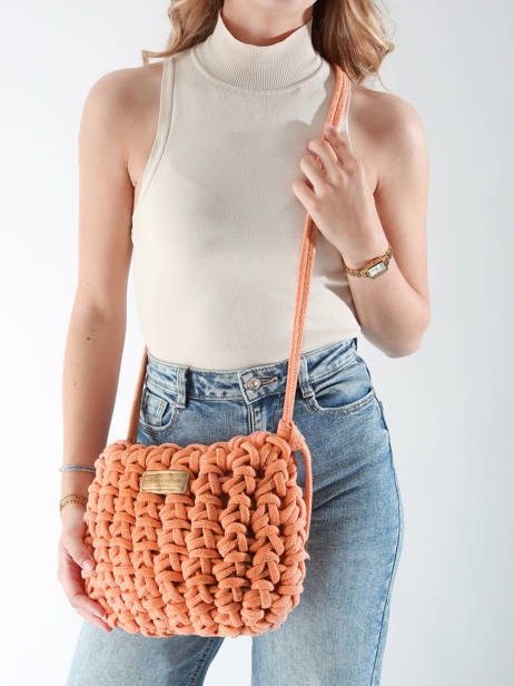 Shoulder Bag Crochet Le voyage en panier Orange crochet PM854 other view 1