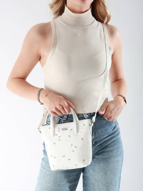 Sac Bandoulière L12.12 Season Lacoste Blanc l12.12 season NF4993SJ vue secondaire 1