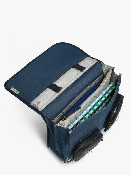 Cartable 2 Compartiments Cameleon Bleu vintage color CA146Q vue secondaire 3