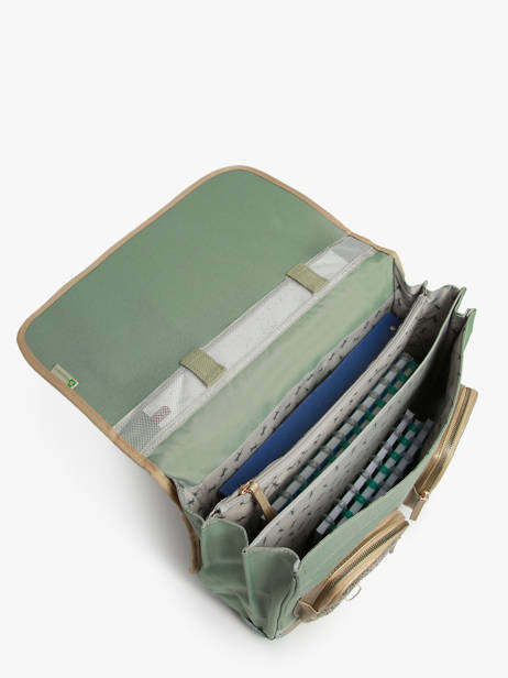 Cartable Enfant 3 Compartiments Cameleon Vert vintage fantasy CA41 vue secondaire 3