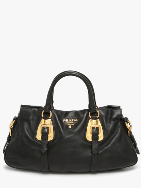Preloved Leather Prada Tessuto Sathcel Prada Black second life 1303381