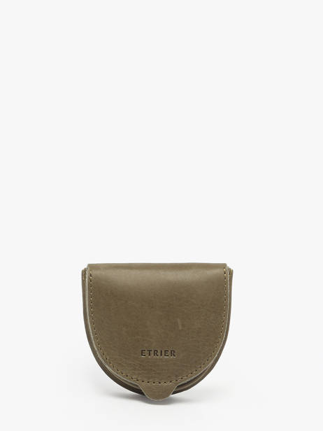 Purse Oil Leather Etrier Green oil EOIL044