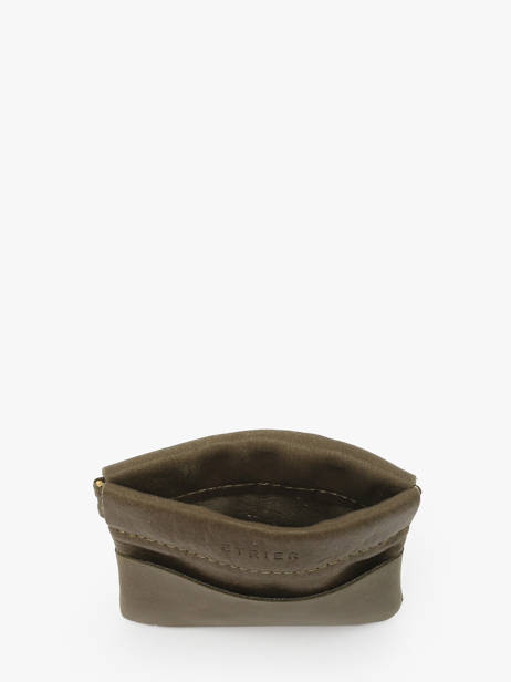 Leather Oil Coin Purse Etrier Green oil EOIL5005 other view 1