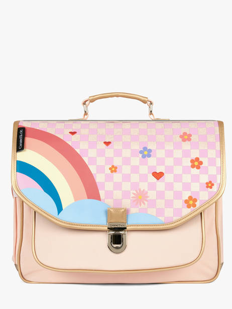 2-compartment Satchel Caramel et cie Pink boheme FI