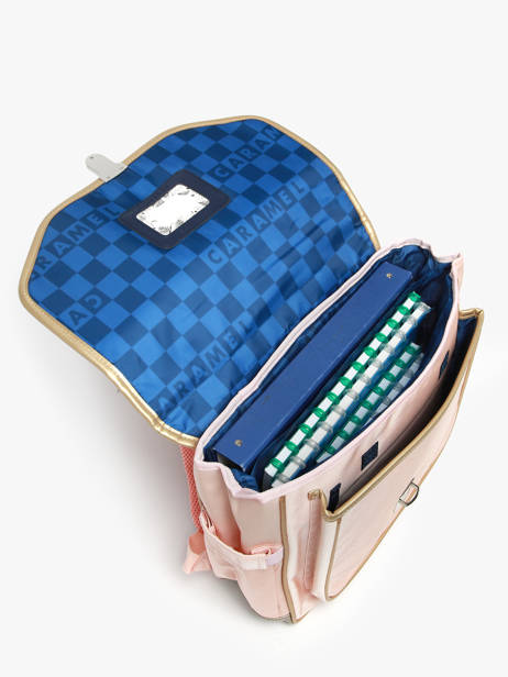 2-compartment Satchel Caramel et cie Pink boheme FI other view 3