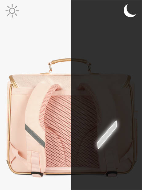 2-compartment Satchel Caramel et cie Pink boheme FI other view 5